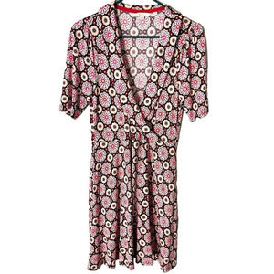 Boden Dress Women's 8 Fixed Wrap Opulent Daisy Jersey Knit Hippie Boho Career
